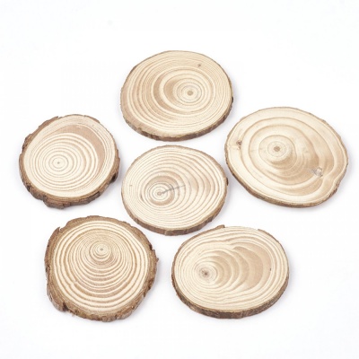 Dřevěné kroužky, zápichy, průměr 5 - 6,5 cm, 10 ks