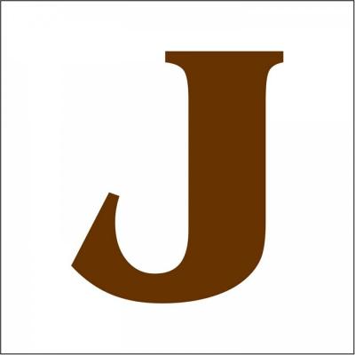 Dřevěné písmeno, 95 mm, J