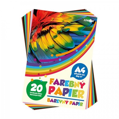 Barevný papír A4, 80 g, 20 listů