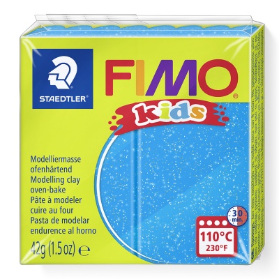 FIMO Kids, 42 g, 312 modrá se třpytkami