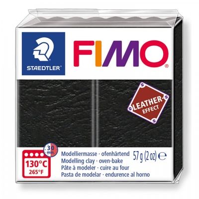 FIMO Leather effect 57 g, 909 černá