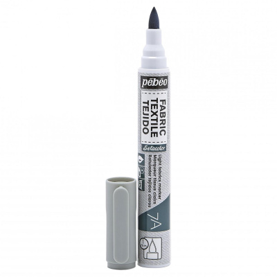 Světlý textilní popisovač 7A Grey 1 mm štětec