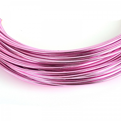 Hliníkový drát, 2 mm, růžový, 6 m