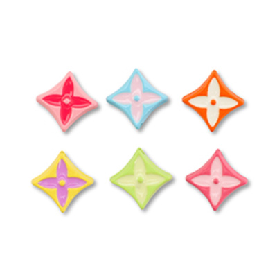 Kovový smaltovaný korálek, rhombus