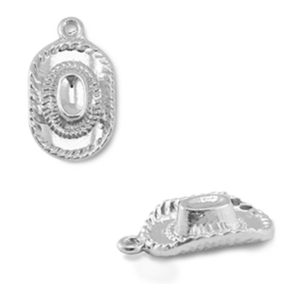 Kovový přívěsek, cowboyský klobouk stříbrný