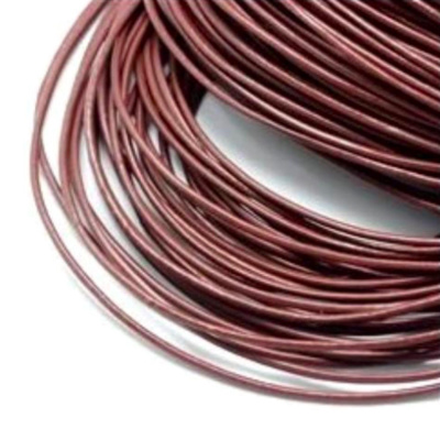 Kožená šňůrka z hovězí kůže, hnědá, 2 mm 