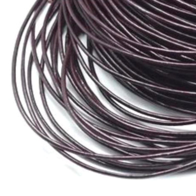 Kožená šňůrka z hovězí kůže, tmavěhnědá, 2 mm 