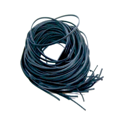 Kožený řemínek plochý, 2 mm, černý , 90 - 100 cm 