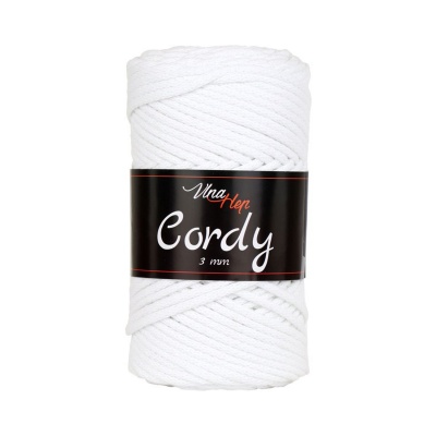 Macramé pletená šňůra Cordy, 3 mm, 100 m, 8002 bílá
