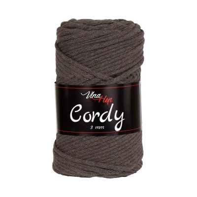 Macramé pletená šňůra Cordy, 3 mm, 100 m, 8224 kávově hnědá