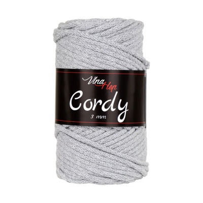 Macramé pletená šňůra Cordy, 3 mm, 100 m, 8231 světle šedá