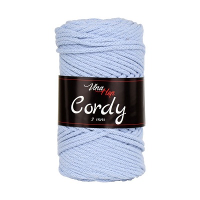 Macramé pletená šňůra Cordy, 3 mm, 100 m, 8422 světle modrá