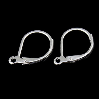 Náušnicové zapínání s očkem 13 x 10 mm, ocel, 1 pár