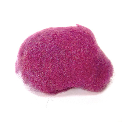 Ovčí rouno na plstění, mykané, s leskem 20 g, růžové