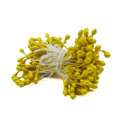 Květní pestíky, 6 cm, žlutý lesklý, 150 ks