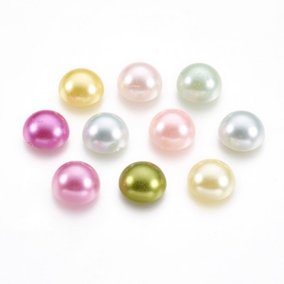 Plastové perličky, mix barev, 12 x 6 mm, 20 ks