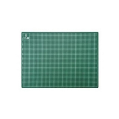 Řezací podložka, PVC, s pravítkem, zelená A2, 42 x 60 cm