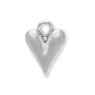 Přívěsek z nerezové oceli, 16 x 11,5 mm, srdce stříbrné
