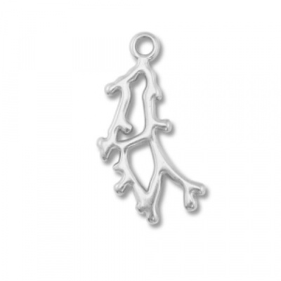 Přívěsek z nerezové oceli, korál stříbrný