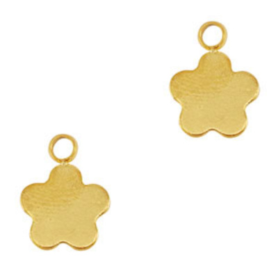 Přívěsek z nerezové oceli, květ vyplněný zlatý