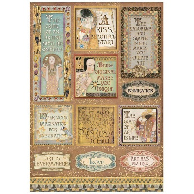 Rýžový papír, A4, Klimt quotes and labels