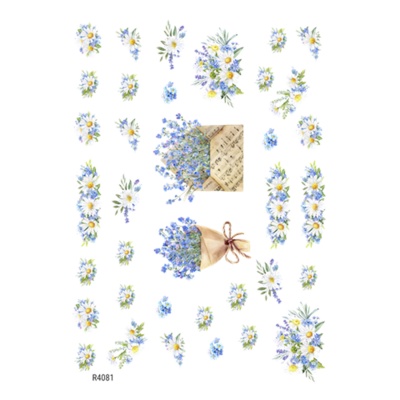 Rýžový papír, A4, pomněnky a drobné luční květiny
