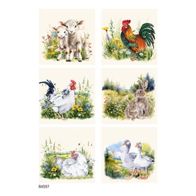 Rýžový papír, A4, zvířata na jaře