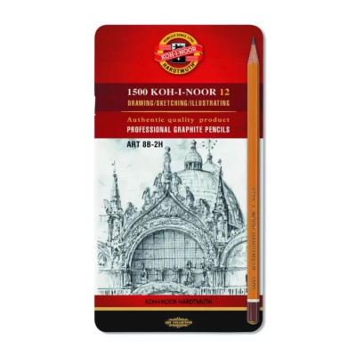 Sada grafitových tužek 1500 12 ks 8B-2H 