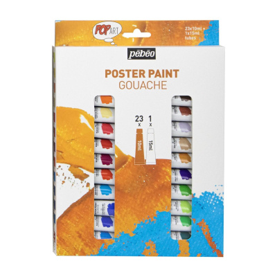 Sada kvašových barev Pop Art, 23 x 10 ml + 1 x 15 ml