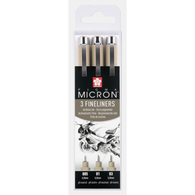 SAKURA Pigma Micron fineliner, Designová sada 3 ks 