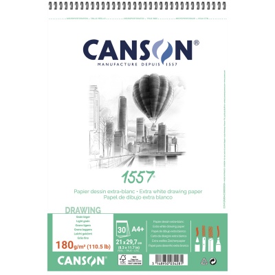 Skicař CANSON 1557, kroužková vazba 180g, A4+, 30 listů
