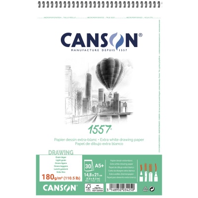 Skicař CANSON 1557, kroužková vazba 180g, A5+, 30 listů