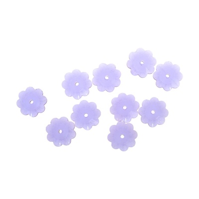 Skleněný korálek, květinka 10 mm, fialová 10 ks