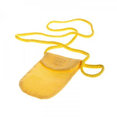 Textilní pouzdro na mobil, žluté, 11 x 7 cm