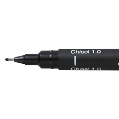 UNI PIN marker, zřezaný hrot, 1 mm černý