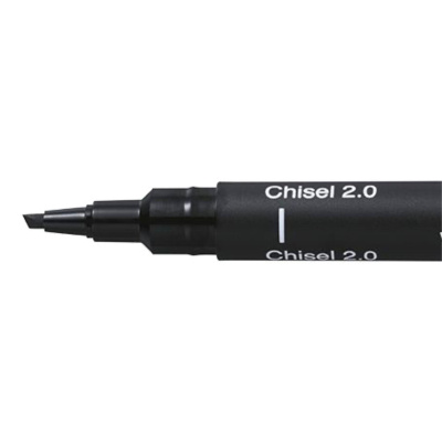 UNI PIN marker, zřezaný hrot, 2 mm černý