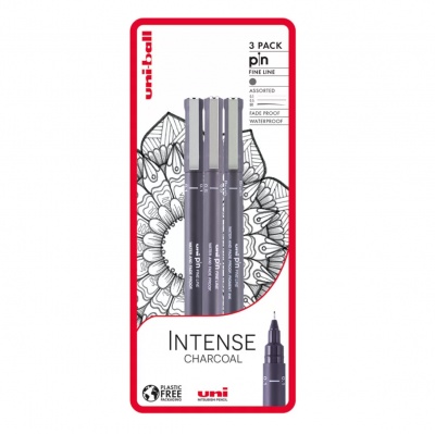 UNI PIN sada 3 kreslicích fixů Intense Charcoal