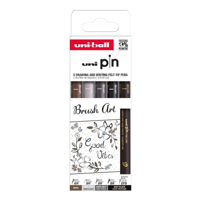 UNI PIN sada 5 ks Lineru Creative Writing Brush Art