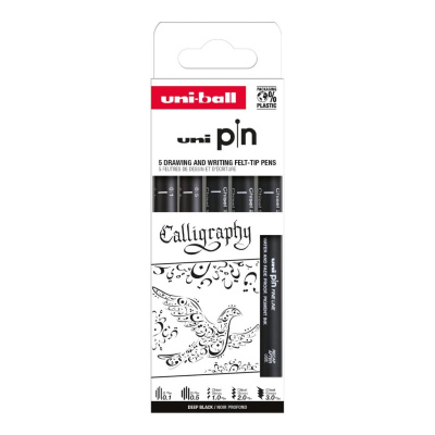 UNI PIN sada 5 ks lineru Creative Writing Calligraphy