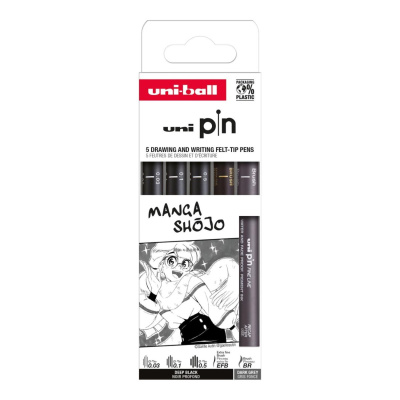 UNI PIN sada 5 pravítek pro kreslení Manga Shojo