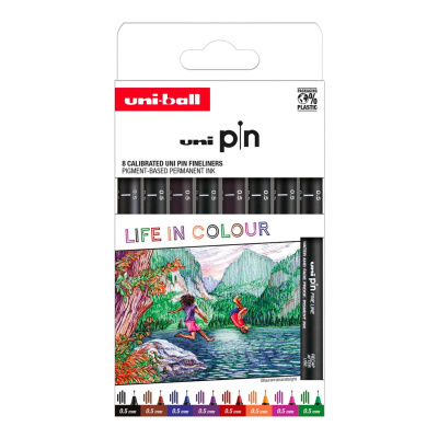 UNI PIN sada 8 ks lineru Life in Colour