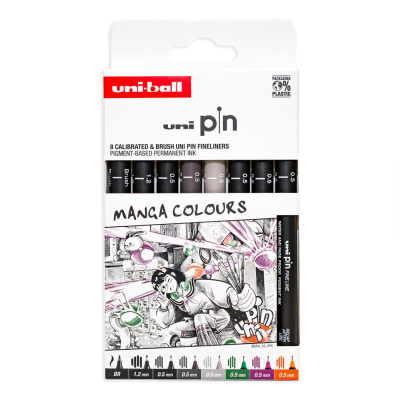UNI PIN sada 8 ks lineru Manga Colours 