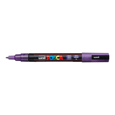 Popisovač Uni Posca PC-3ML, 1,3 mm, fialový glitter