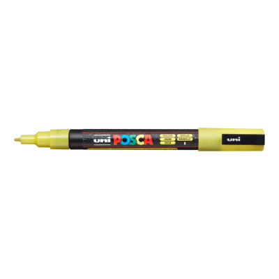 Popisovač Uni Posca PC-3ML, 1,3 mm, žlutý glitter