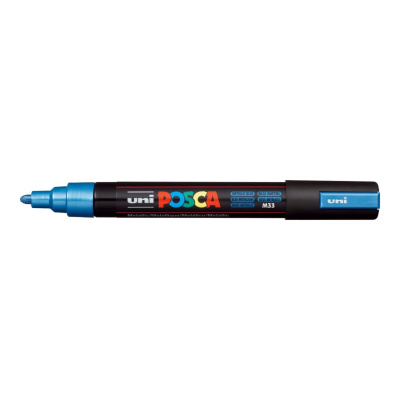 Popisovač Uni Posca PC-5M, 2,5 mm, metalický modrý