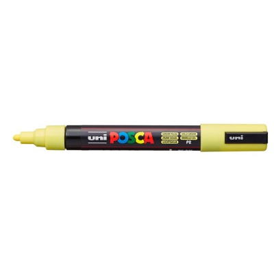 Popisovač Uni Posca PC-5M, 2,5 mm, pastelově žlutý