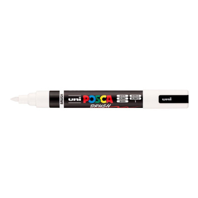 Popisovač UNI POSCA se štětcovým hrotem 1 - 4 mm, bílý