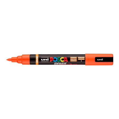 Popisovač UNI POSCA se štětcovým hrotem 1 - 4 mm, oranžový 