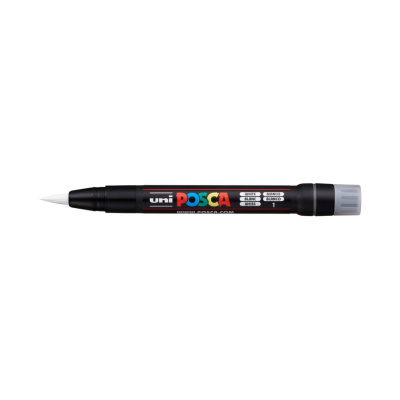 Popisovač UNI POSCA se štětečkovým hrotem, bílý