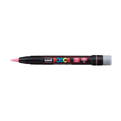 Popisovač UNI POSCA se štětečkovým hrotem, růžový